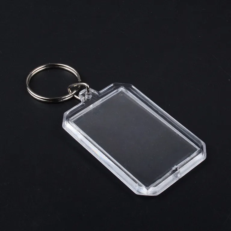 Blank clear acrylic photo keyring with a lift-off cover