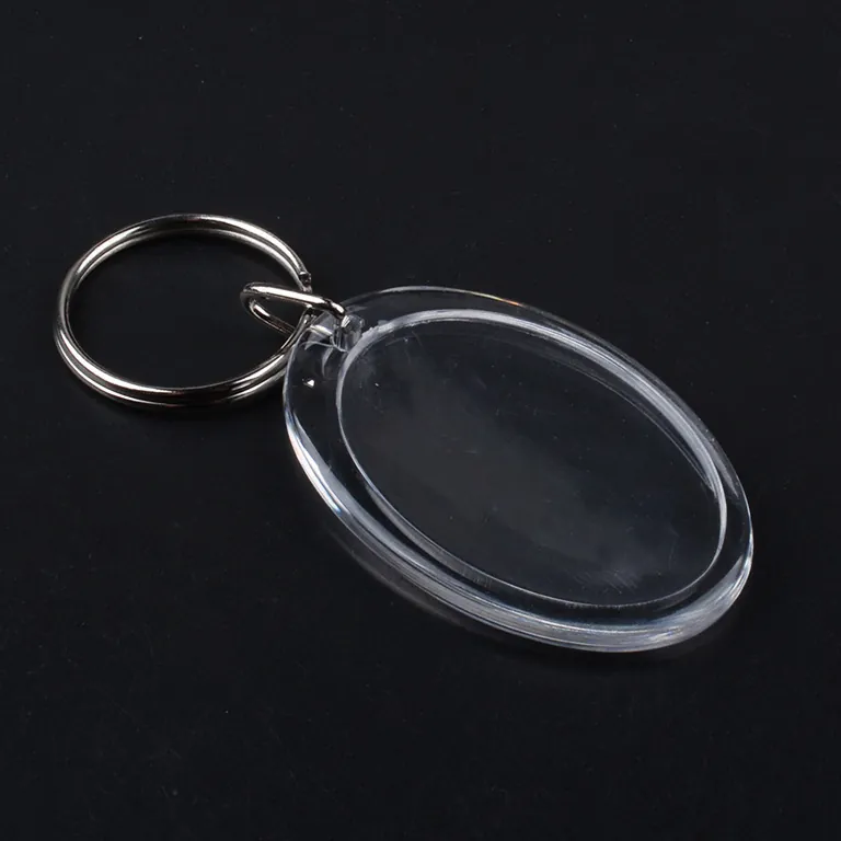 Blank clear acrylic photo keyring with a lift-off cover