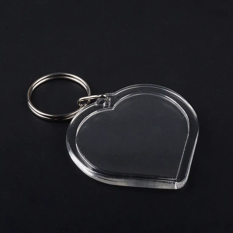 Blank clear acrylic photo keyring with a lift-off cover