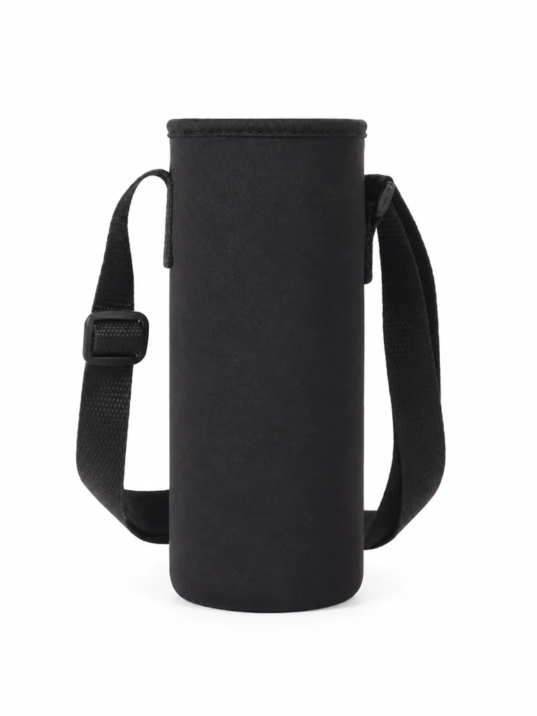 Black neoprene cup sleeve with a shoulder strap — 1000 ml